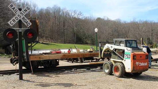 bobcat loader at railcar