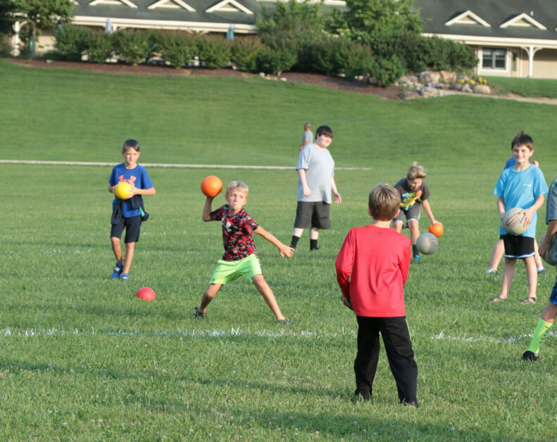 dodgeball in field