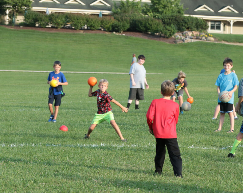 dodgeball in field