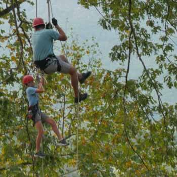 father-son retreat technical tree climbing
