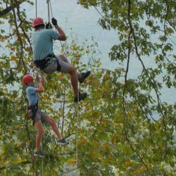 technical tree climbing father-son retreat technical tree climbing