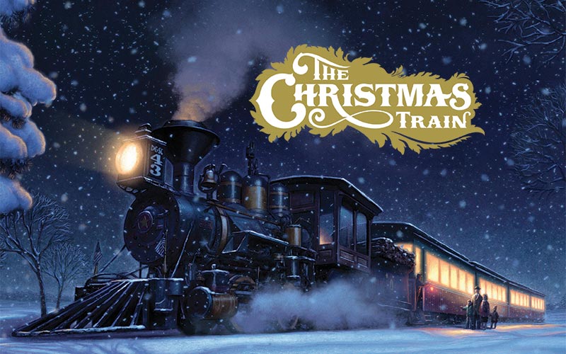 steam train winter night