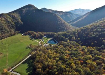 aerial view - mountains and valley facilities