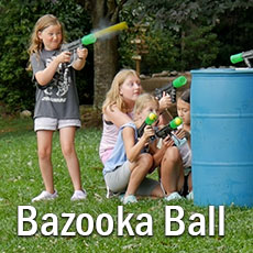 kids playing bazooka ball