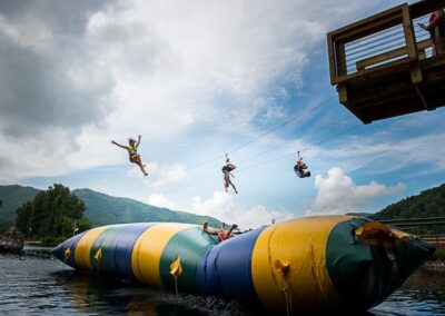 blob and 3 on zipline